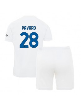 Inter Milan Benjamin Pavard #28 Replika Borta Kläder Barn 2023-24 Kortärmad (+ byxor)
